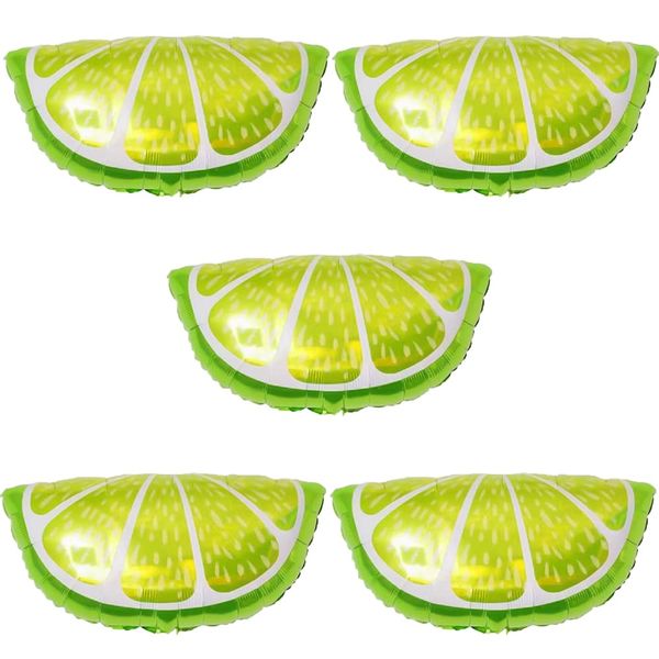 HORUIUS Lemon Fruit Balloons Green Lemon Foil Mylar Balloons for Baby Shower Summer Lemon Themed Party Birthday Decoration Supplies 29.5 inch 5PCS