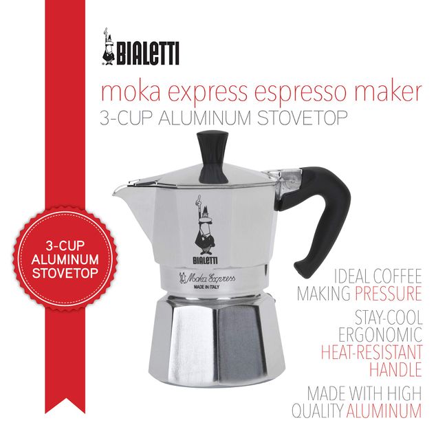 Bialetti Moka Express - Stovetop Espresso Maker - 3 Cup