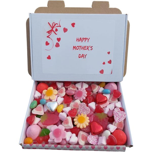 Mothers Day Pick N Mix Sweets Gift Box Hamper Retro Sweet Present - Love Heart Sweets Wedding 425 Gram