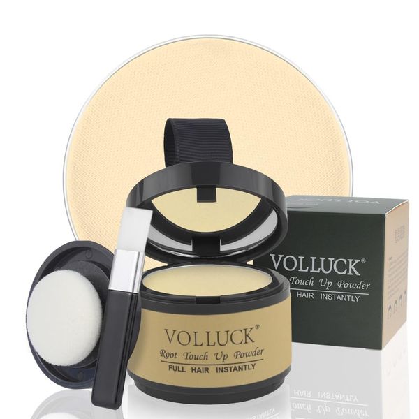 VOLLUCK Root Touch Up Hair Powder Root Cover Up Hairline Shadow Powder Stick, Root Touch Up for Thinning Hair for Women and Men, Bald Spots, Eyebrows, Beard Line, Light-Blonde