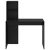 vidaXL Schwarzer Eichenholz Schreibtisch Schwarze Eiche MDF, Laminat
