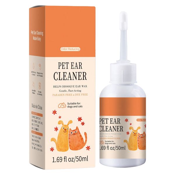 Ear Drops For Dogs Cat Ear Cleaner Solution 50ml Pet Ear Cleaner Liquid Charming