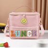 NWT Smiley Insulated Lunch Bag With Adjustable Shoulder Strap, PINK