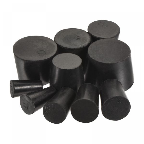 sourcing map Rubber Tapered Plug Set 10 Sizes Solid Test Tubes Bungs Stopper Black for Lab Home 20in2 Sets