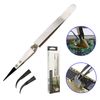 Stainless Steel Precision Anti-Static ESD Electronic Tweezers with Plastic Tips
