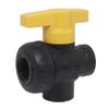 Tecomec® Polypropylene 3-Way Ball Valve - 1" FNPT, 240 PSI