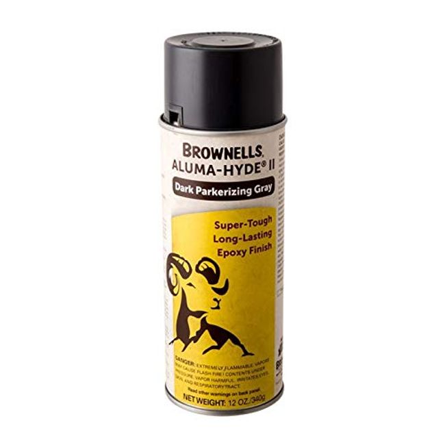 Brownells Aluma-Hyde 2 Epoxy Based Firearms Finish Aerosol Can Dark Parkerizing Gray