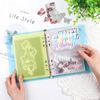 OTCRAFT A5 6 Ring Binder Cover Clean Transparent Soft PVC for Refillable Notebook Shell withMatte surfaceforStamp & Die Storage (Blue)