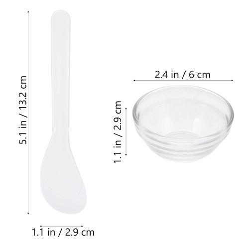 minkissy Facial Bowls Esthetician Glass Mixing Bowls DIY Facial Spa Mud Bowl with Spatula for Home Salon
