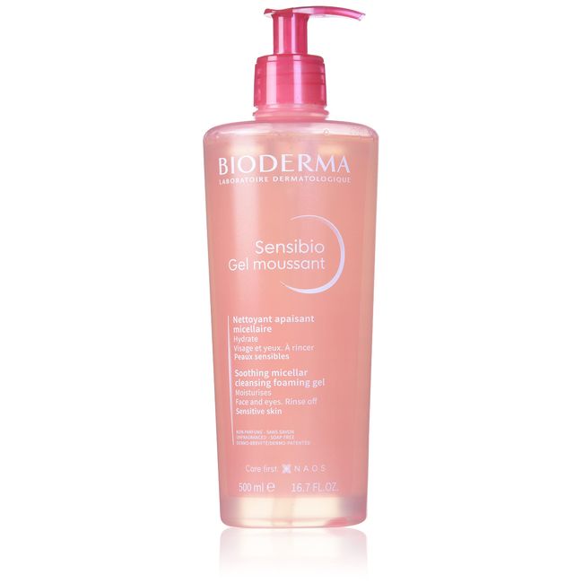 Bioderma Sensibio Foaming Gel Cleansing and Make-Up Removing Refreshing feeling for Sensitive Skin Unscented, 16.7 Fl Oz