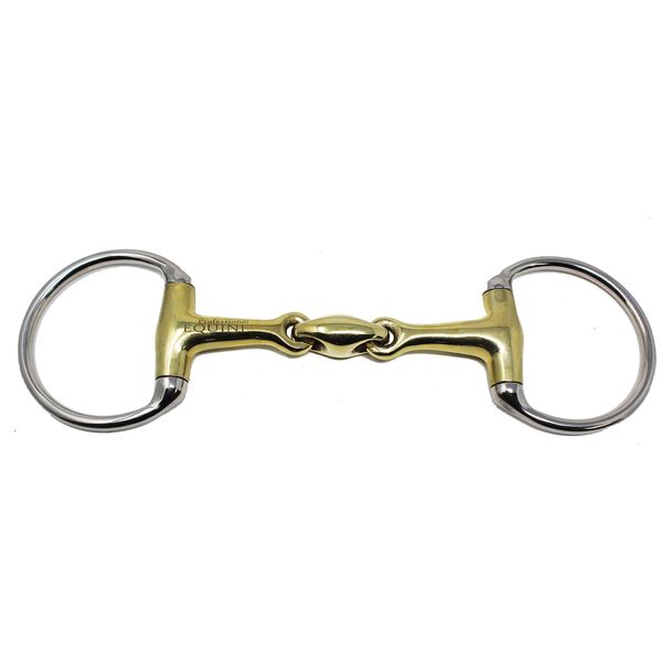 SS Brass Horse Tack Western English Eggbutt Snaffle Bit Oval Link 5" 35190B