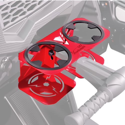 StarknightMT Cup Holder for RZR Passenger Grab Bar, UTV Drink Holder with Upgraded Rubber Fits 18-40oz Cups Compatible with Polaris RZR 1000 XP 14-23, 900 14-20, XP Turbo 16-21, Red