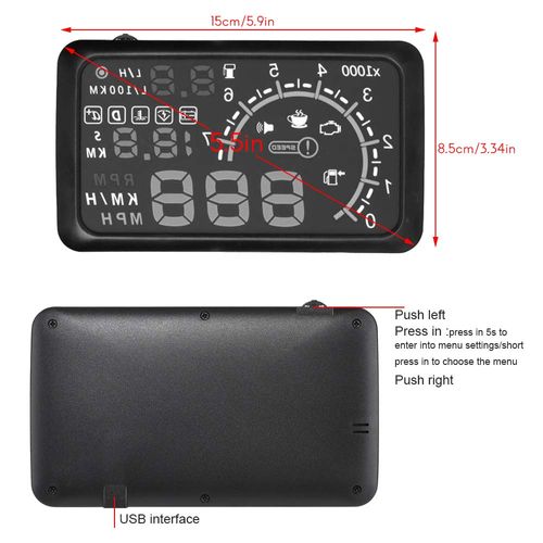 New HUD Auto Head Up Display Film 5.5Inch Windshield OBD2 II Car Speed Display