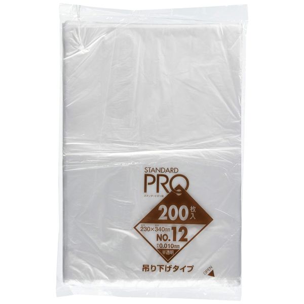 Japan Sanipack No. 12 Plastic Bags, Storage Bags, Standard Bags, Hanging, Standard Pro, Translucent, Pack of 200, Trash Bags