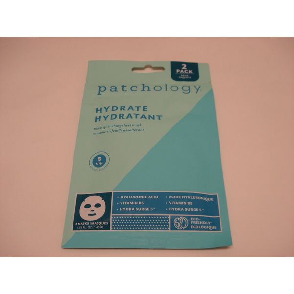 Patchology HYDRATE Thirst Quenching Sheet Masks 2 Masks NIP 1.35 fl oz / 40 ml