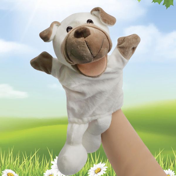 Easfan Puppy Hand Puppet Soft Animal Plush Toy with Movable Mouth Interactive Storytelling Cute Dog Toys Creativity and Imagination Christmas Birthday Gifts for Toddlers Kids,12.5''