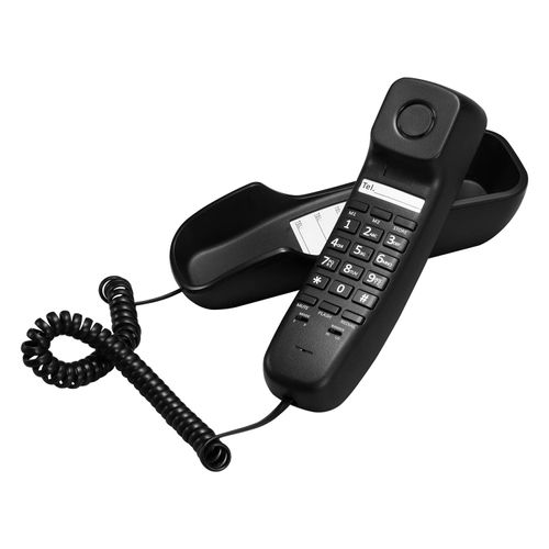 ORNIN Trimline Corded Phone, Simple, Handy, Office/Business/Home Phone, One-Touch Dialing Function, Redial Function, Dial Line/Push Line (10 PPS Only), Wall Mounted(Black)