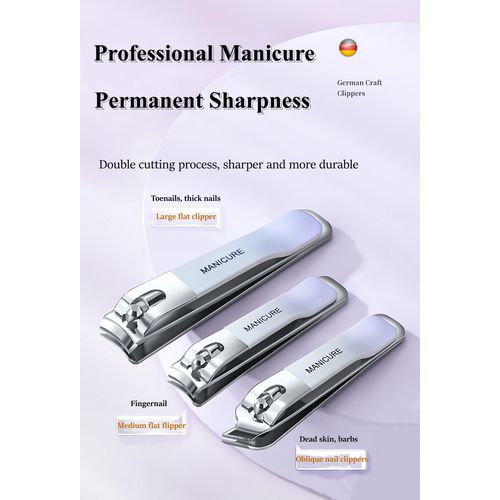 NEMIBAD 4 Pcs Manicure Set Stainless Steel Nail Clippers, Beauty Tool Portable Set Professional Grooming Kits, Travel Nail Kit for Men and Women (Color G)