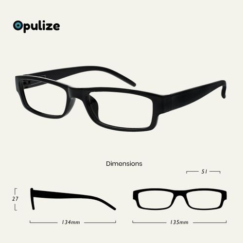 OPULIZE Ace Reading Glasses 6 Pack Classic Everyday Narrow Frame Scratch Resistant Spring Hinges Black Mens Womens RRRRRRR32 +3.50