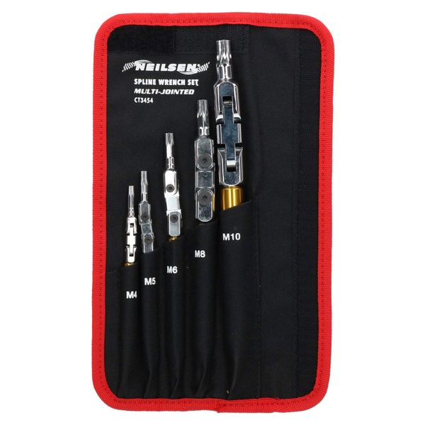AB Tools Multi Angle/Multi Jointed Flexi Spline Key Wrench Set 5pc M4 - M10