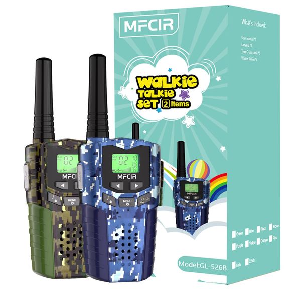 Mfcir Walkie Talkies for Kids Toys for Boys, Rechargeable, 2 Pack, 3 Miles Range, 22 Channels, 2 Way Radio,Birthday Gifts for3-12 Year Old,Christmas Girls