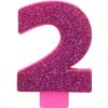 #2 Glitter Birthday Candle | Pink | Party Supply