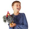 Folkmanis Barred Rock Rooster Hand Puppet, Black, White, Red, Yellow