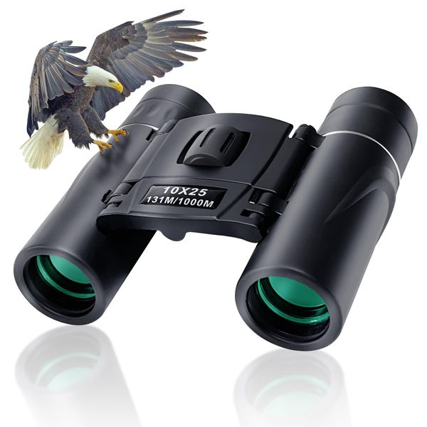 10x25 Compact Binoculars for Adults Kids, Binoculars for Concerts and Bird Watching Cruise Ship Essentials Hunting, Waterproof Binoculars with Low Light Night Vision