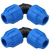 20 x 20mm MDPE Elbow 90 Degree Compression Coupling Fitting Connector 2PK