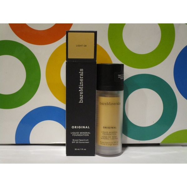 BARE MINERALS ~ ORIGINAL LIQUID MINERAL FOUNDATION ~ # 08 LIGHT