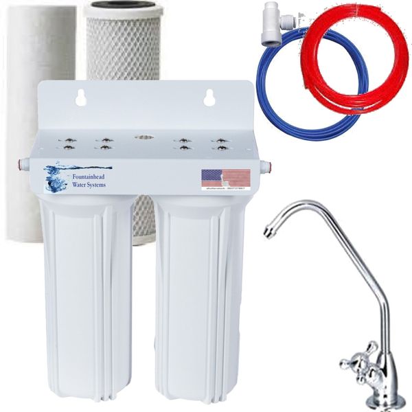 Fountainhead 2 Stage Under Sink Drinking Water Complete Filtration System