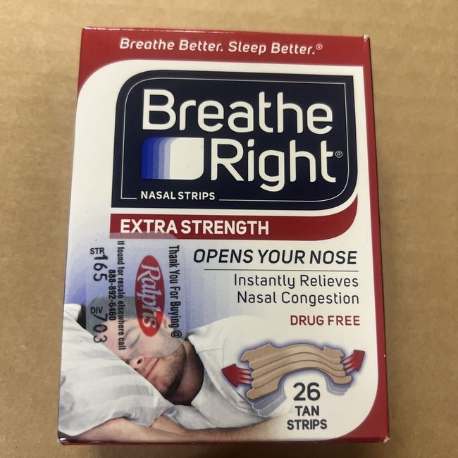 Breathe Right Nasal Strips, Extra Strength, Tan Nasal Strips, 26ct