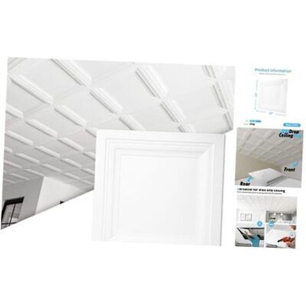 -Pack Square Drop Ceiling Tile 2ft x 2ft in PVC Ceiling Panel 24 24*24 12 White