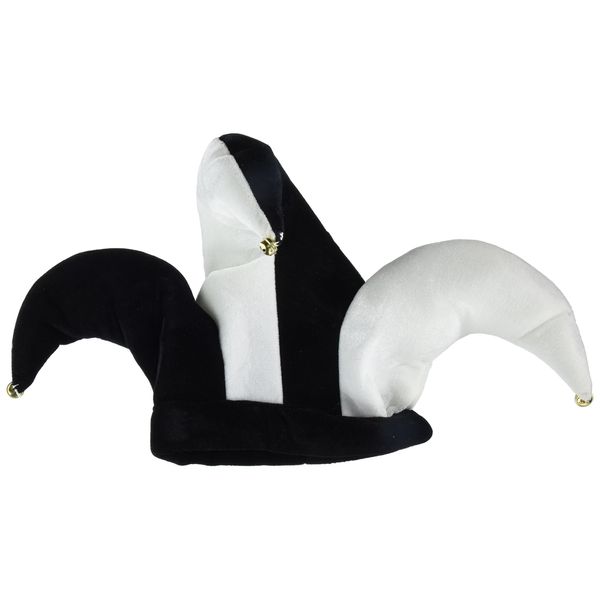 Beistle Plush Black & White Jester Hat