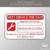 Custom Personalised Appliance Service Reminder Sticker Labels