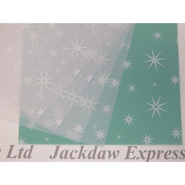 Printed Vellum Paper - White Stars A4 100gsm Choose 10 or 25 Sheets Craft (10 Sheets AM681)