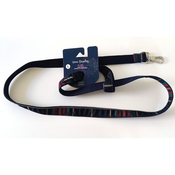 Vera Bradley Tartan Plaid Pet Leash Large Chrome Clip D Ring Attachment