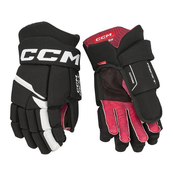 CCM Next Eishockey Handschuhe Junior (Schwarz/Weiß, Größe: 12)