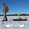Flexible Flyer Winter Trek Large Pull Sled for Adults. Plastic Toboggan for Snow Sledding, Ice Fishing, Work, Blue, 66 x 20 x 6 inches