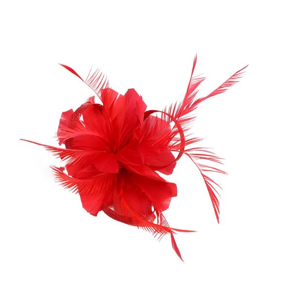 Lurrose Bridal Headpieces for Wedding s Hats Hair Clip, Satin Hats Headpiece Hairpin Church Bridal Hair Accessories for Wedding Tea Party, Red Fascinator Fascinator