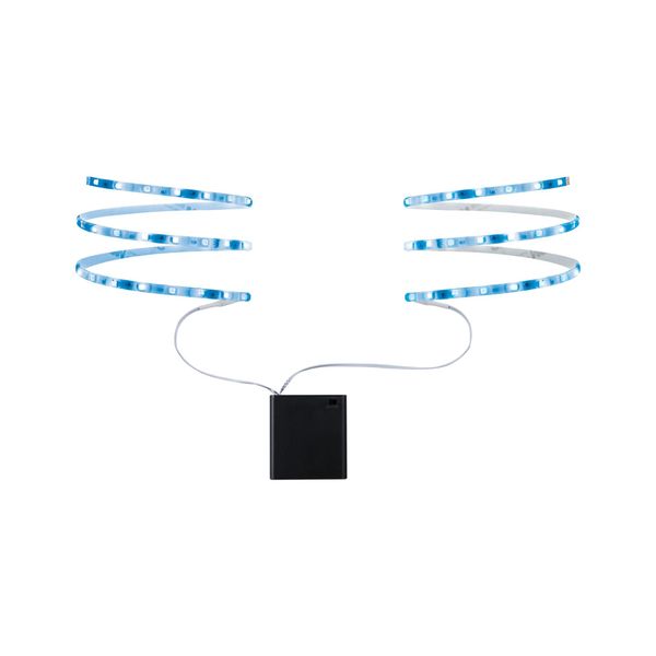 Paulmann 70702 Function Mobile Strip 2x80cm Blue 0.6W 9 V 4xAA White Metal/Plastic