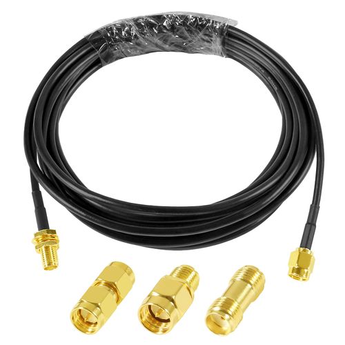 DORHEA 118in Coaxial Cables SMA Male to SMA Female Bulkhead Mount RG174 Extension Antenna 3M with RF Coax SMA Adapter for SDR Equipment Antenna Ham Radio,LTE Antenna