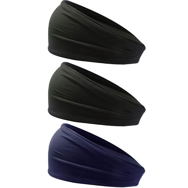 Hair Band, Men's, Sports, Amazing Sweat Absorbency, Overwhelmingly Breathable, Zero Restraints, Sweat Prevention, For Face Washing, Thin, Sports Turban, Light and Quick Drying, For Running, Dance, Yoga, Jogging, All Seasons, Unisex, Set of 3