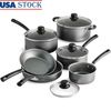 10 Pc Nonstick Cookware Set Durable Stay Cool Handles Dishwasher Safe Kitchen US