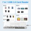 USB3.0 Multi Card Reader, High Speed SD/TF/CF/Micro SD/XD/MS 7-in-1 Memory Card Reader/Adapter/Hub for SD, CF, Micro SD, SDXC, Micro SDHC, Micro SDXC, MS Card, Windows/Mac OS/Android/Linux