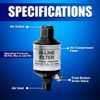 Compressor Air Inline Moisture Filter Trap Oil Water Separator Drain 1/4" NPT