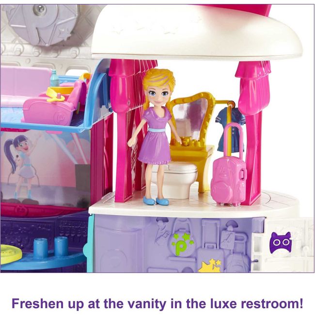  Polly Pocket 2-In-1 Travel Toy Playset, Spin 'N