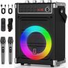Wireless Bluetooth Karaoke Machine with LED Lights & Remote - Fun for All Ages