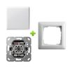 GIRA Complete Set Double-Throw Switch Set Pure White Glossy System 55