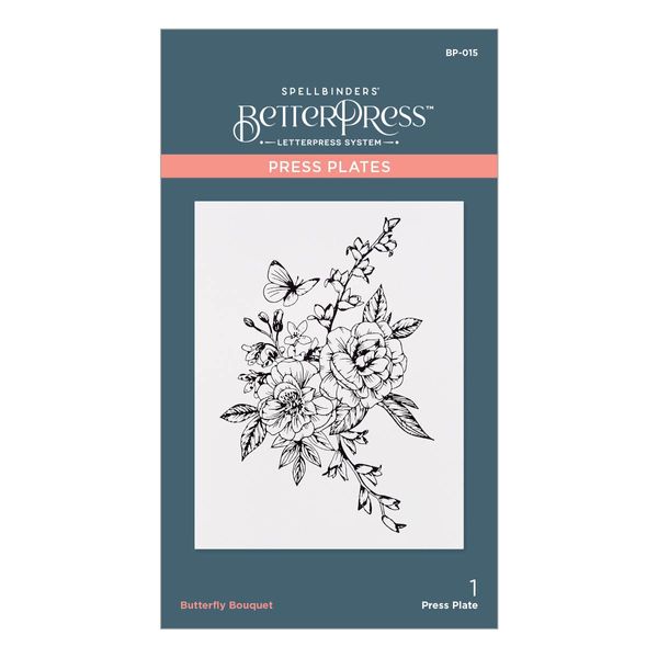 Spellbinders Butterfly Bouquet Betterpress Plate, Metal, ONE
